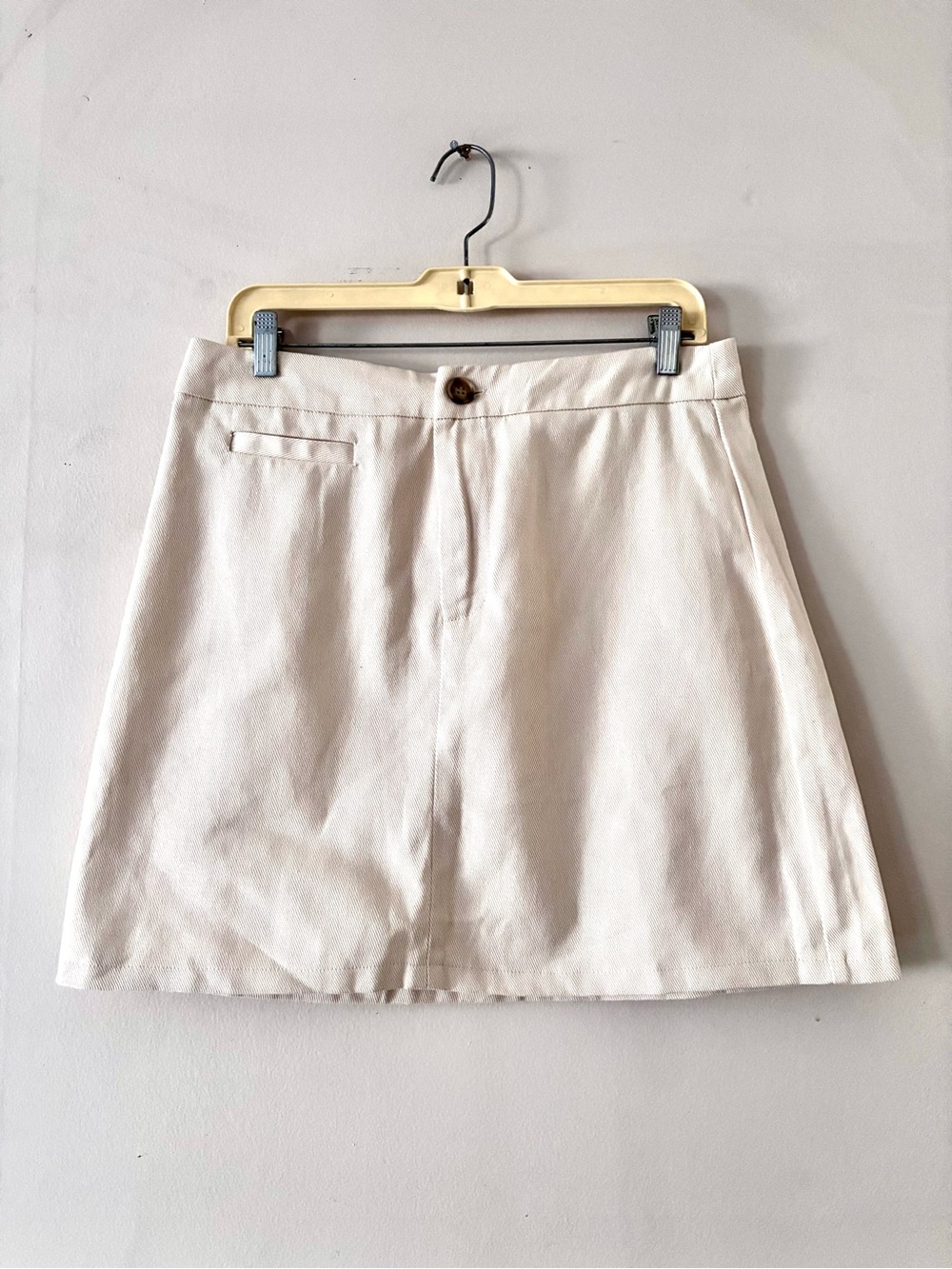 Cream A-Line Mini Skirt